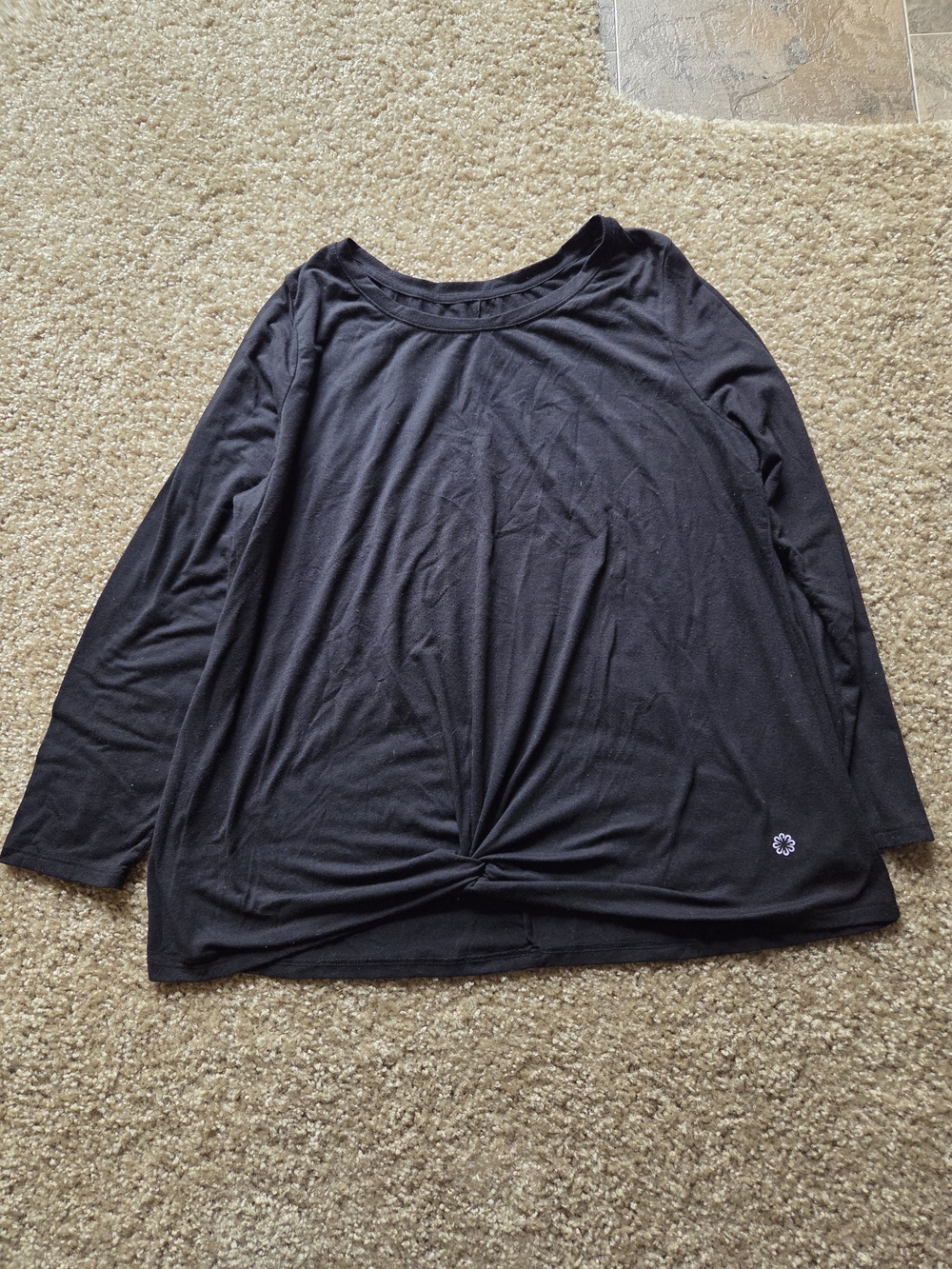 Pro Player Black Twist-Front Long Sleeve‎ Shirt